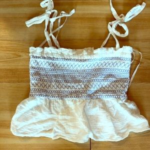 New with tags white and blue Free People tank